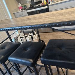 Kitchen Island Console Table And Stools