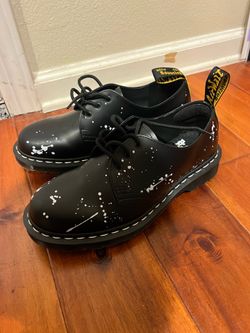 NEIGHBORHOOD x Doc Martens Size 8 Black White Splatter Design