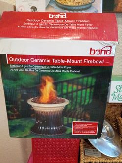 Bond Outdoor Ceramic Table-Mount Firebowl