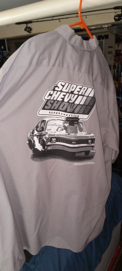 Size 3 XL FACTORY Bought At The Show Super Chevy  Button Up Collectoe Car Jersey