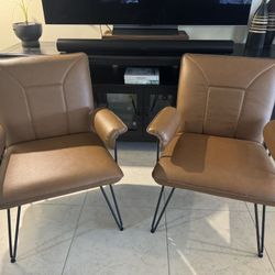 Modern Leather  Arm Chairs