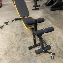 New Adjustable Exercise Bench Home Gym use Yellow 