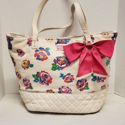 Betsy Johnson Floral Design Purse With Large Bow