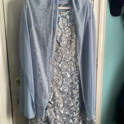 Alex Evenings Women's Long Sleeveless Mother of The Bride Dress with Shawl (Petite and Regular Sizes