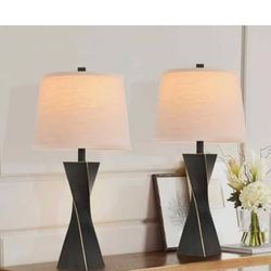Liyicha Set of 2 Table Lamps – Black & Gold - NEW