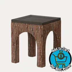 Varaluz Continental Side Table in Dark Brown Oak/Geo Finish