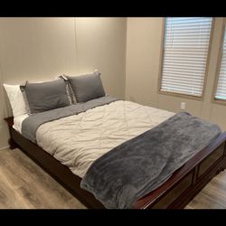 Queen Bed Plus Mattress 