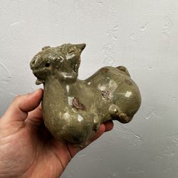 Antique Chinese Ming/ Qing Style Celadon Pottery Sheep Statue Qing Dynasty 