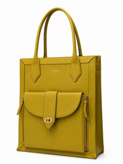 Henri Bendel New York Leather Tote – Chartreuse/Yellow – Excellent Interior