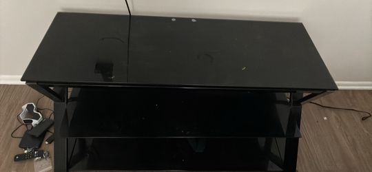 Black Glass Tv Stand