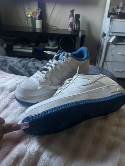 White And Blue Nike Shoes
