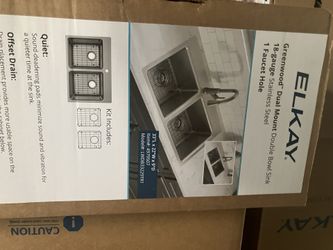 Elkay Greenwood stainless steel sink. Undermount drop in new in the box.