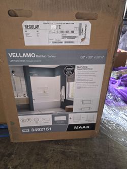 MAAX Vellamo 60x30 White Bathtub Left-Hand Drain
