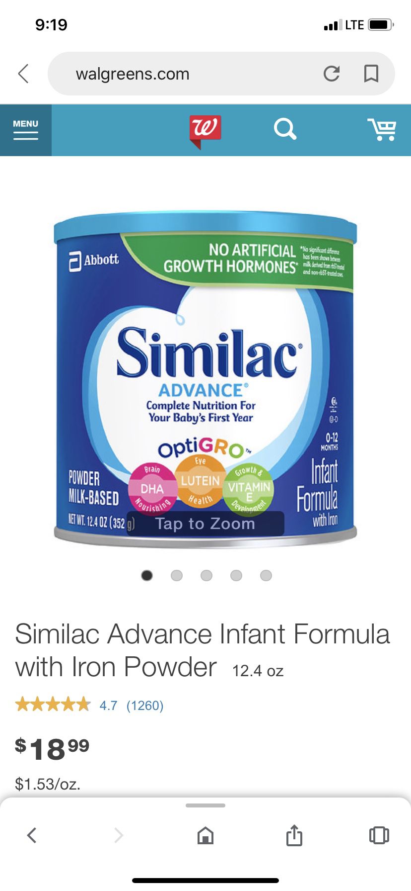 Similac Advance Infant formula with Iron Powder