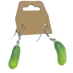 Brand New! Green Pickle Hook Drop/ Dangle Earrings 