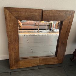 Solid Wood Square Mirror 