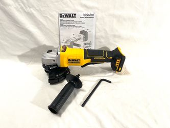 Brand new DeWalt 20 V brushless 4-1/2” angle grinder with paddle switch.