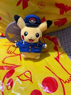 Pokemon Center Tokyo Station Japan Exclusive Conductor Stationmaster Pikachu Plush Keychain