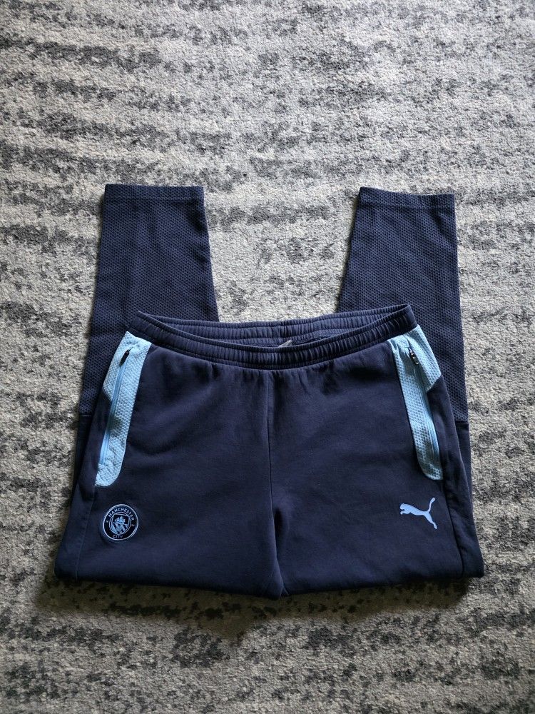 Puma Manchester City F.C. Training Pant, Men's Size XL, GUC - Navy/Light Blue