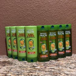 4 Pairs- Garnier Fructis Sleek & Shine Shampoo And Conditioner 