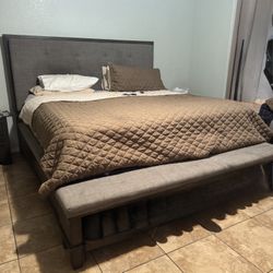 King Size Bed Frame With 6 Drawer Dresser 