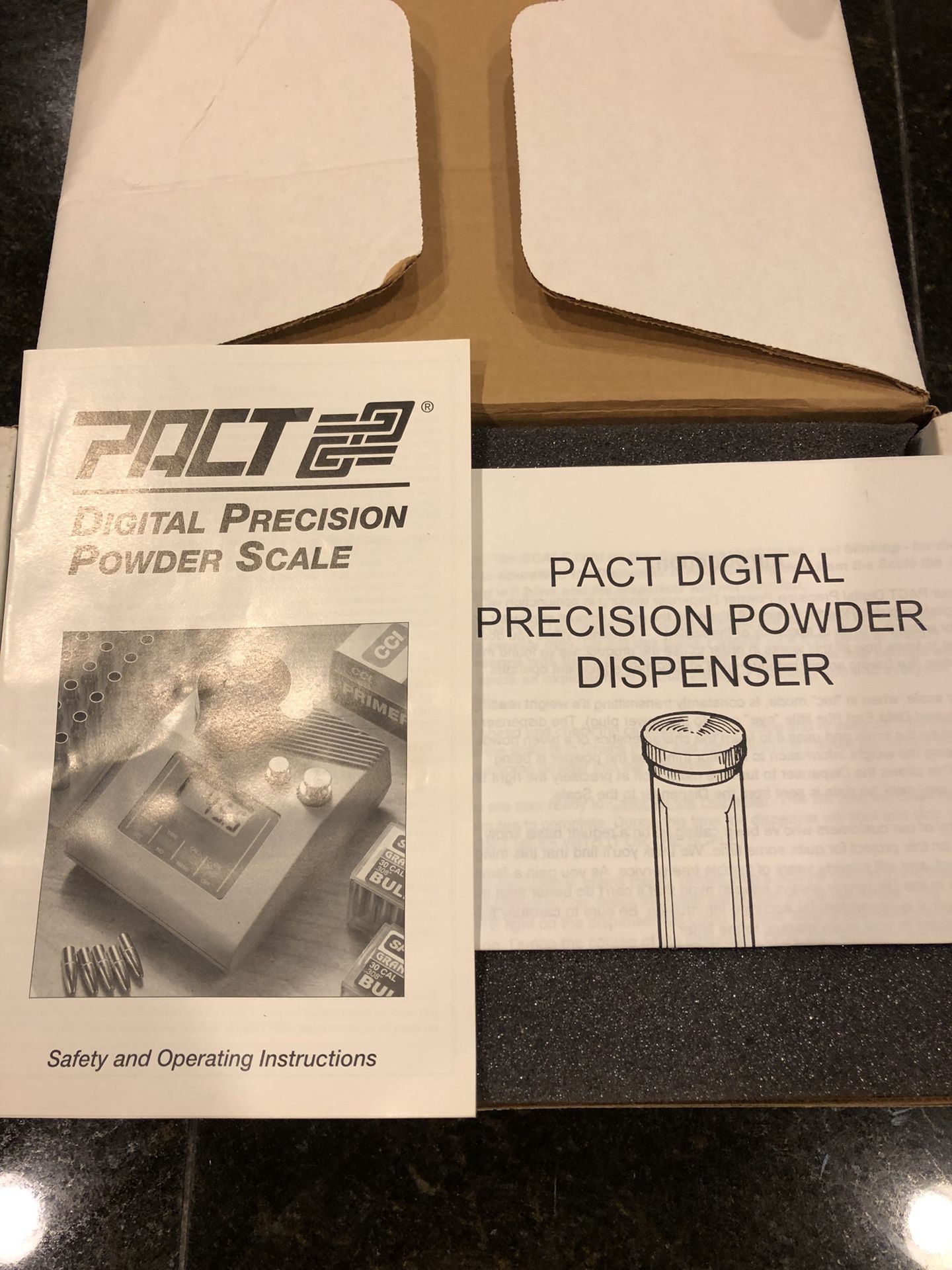 Pact digital precision powder scale and digital precision powder dispenser
