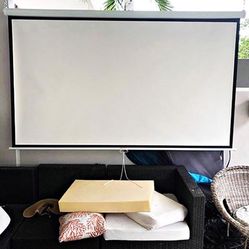 Brand New $60 Manual 100” 16:9 Projector Screen Manual Pull Down Matte White 87x49”
