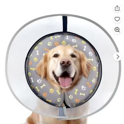 Dog Cone Collar adjustable Size with Soft Padding for Dogs - L