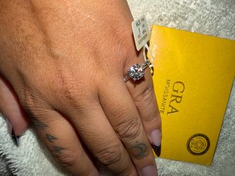 GRA Moissanite Engagement Ring Size 8