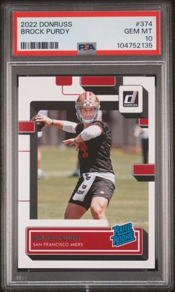 2022 PANINI DONRUSS
#374 BROCK PURDY PSA 10 ROOKIE CARD 