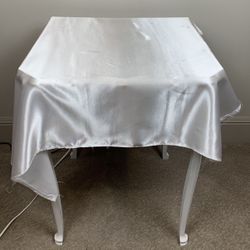 7 White Satin Rectangle Table Runners