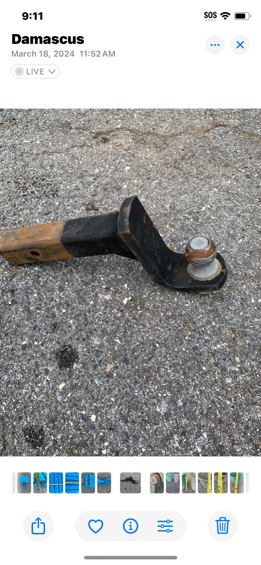 Tough 2 inch Drop Trailer Hitch 3500 Pre rusted