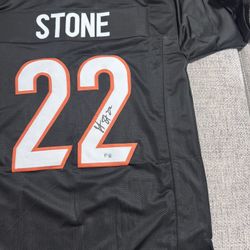 Geno Stone Signed Autograph Custom Jersey - Beckett Coa - Cincinnati Bengals