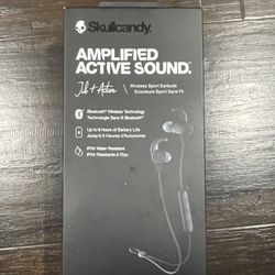 BLUE SKULLCANDY AMPLIFIED ACTIVE SOUND WIRELESS SPORTS EARBUDS - NIB NEW IN BOX