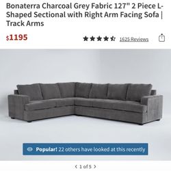 Grey Sectional - like New