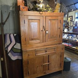 Antique Primitive Pine Farmhouse Cupboard 