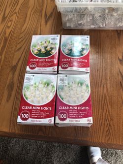 Clear mini lights 22ft.5 boxes for 10.09