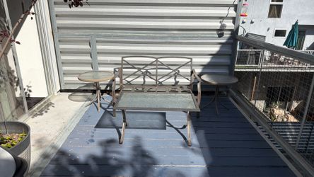 Outdoor bench and table set