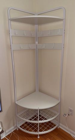 New corner shoe bag jacket storage 71” x 19.75” 19.75” 2 shoe shelves