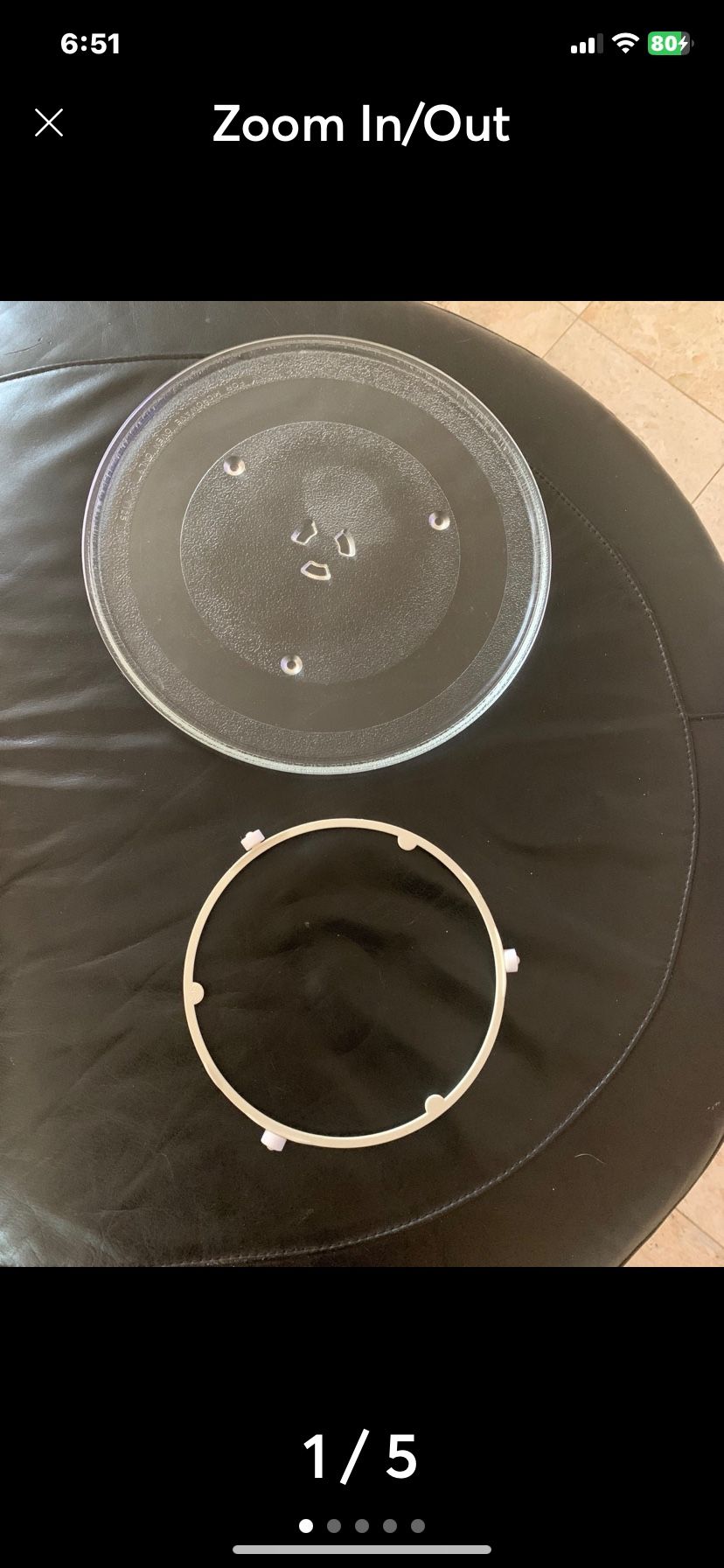 Frigidaire Brand 13.5" Diameter Microwave Turntable Replacement Glass Plate Y125 and Ring Support 8”