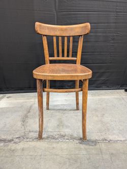 Brown Wood Spindle Back Dining Chair