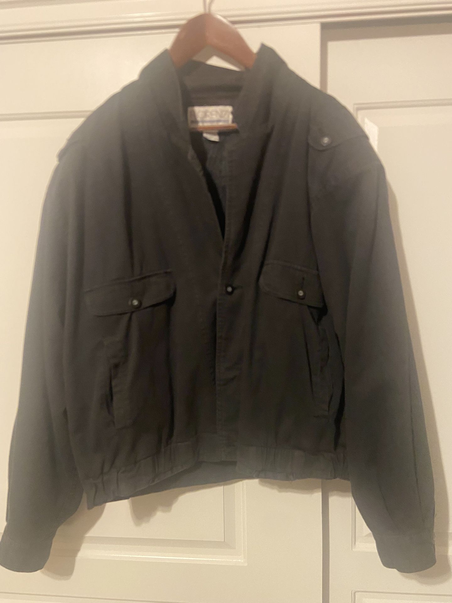 Florenzi Mens XL Black Cotton Jacket With Rayon Lining