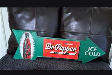 1- Dr. Pepper embossed metal signage 1993** MUST PICK UP **281N & 1604** PLS. CHECK LOCATION & VIEW PICS BELOW