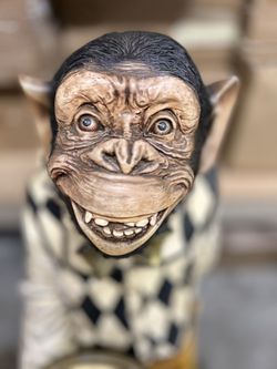 Monkey Statue With Tray / Vintage Decor , Man Cave, Bar 
