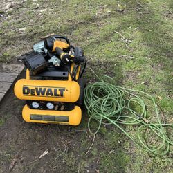 Air Compressor, 2-Nail Guns, 75ft. Hose 