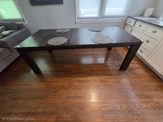Bellvern Ashley furniture brown / black dining room table with extension leaf