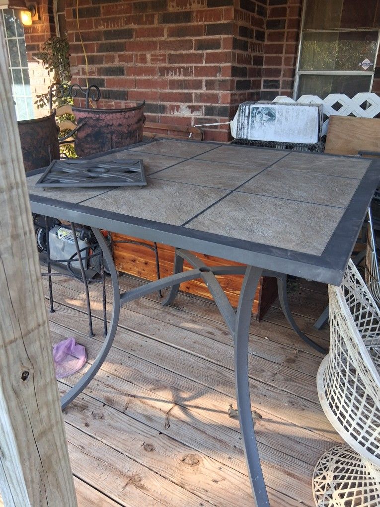 Nice Quality Out Door Table Marble Tile With Interchangeable Insert For Umbrella