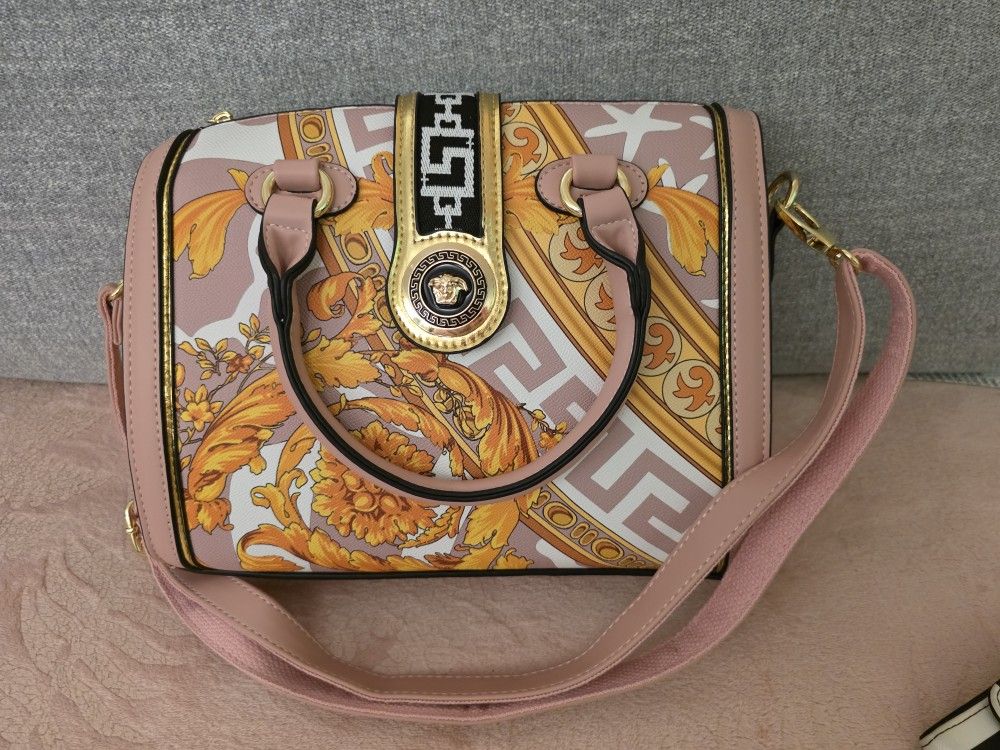 Pink Jacquard Baroque Handbag 