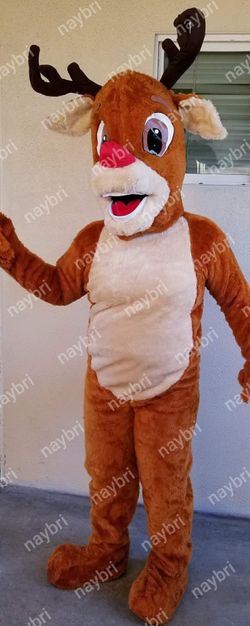 Red Nose Reindeer Mascot Costume for Sale