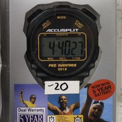 Accusplit Pro Survivor 601x Stopwatch - XL Display, Shock-Resistant | New Sealed